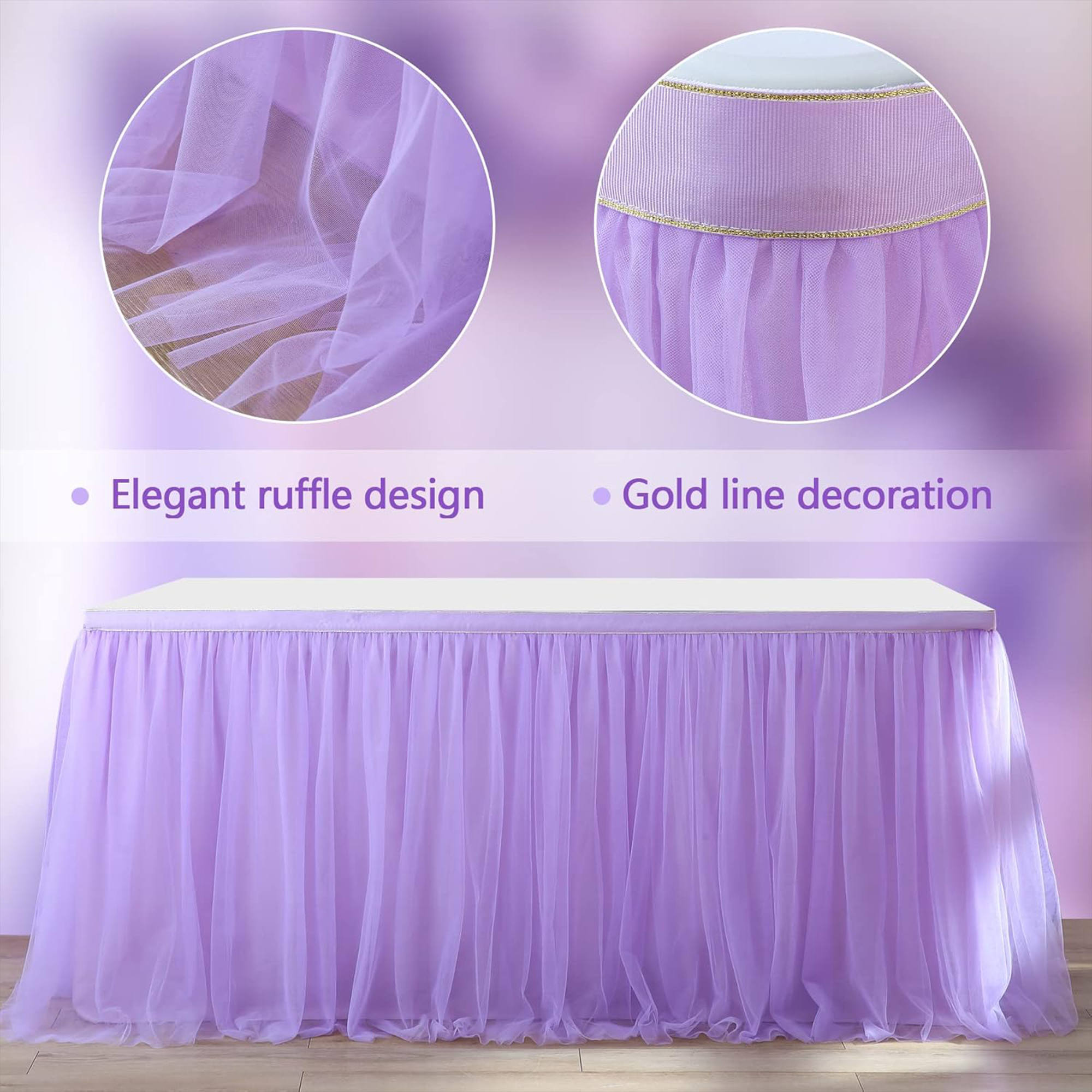 Elegant Fluffy Yarn Table Skirt for Events