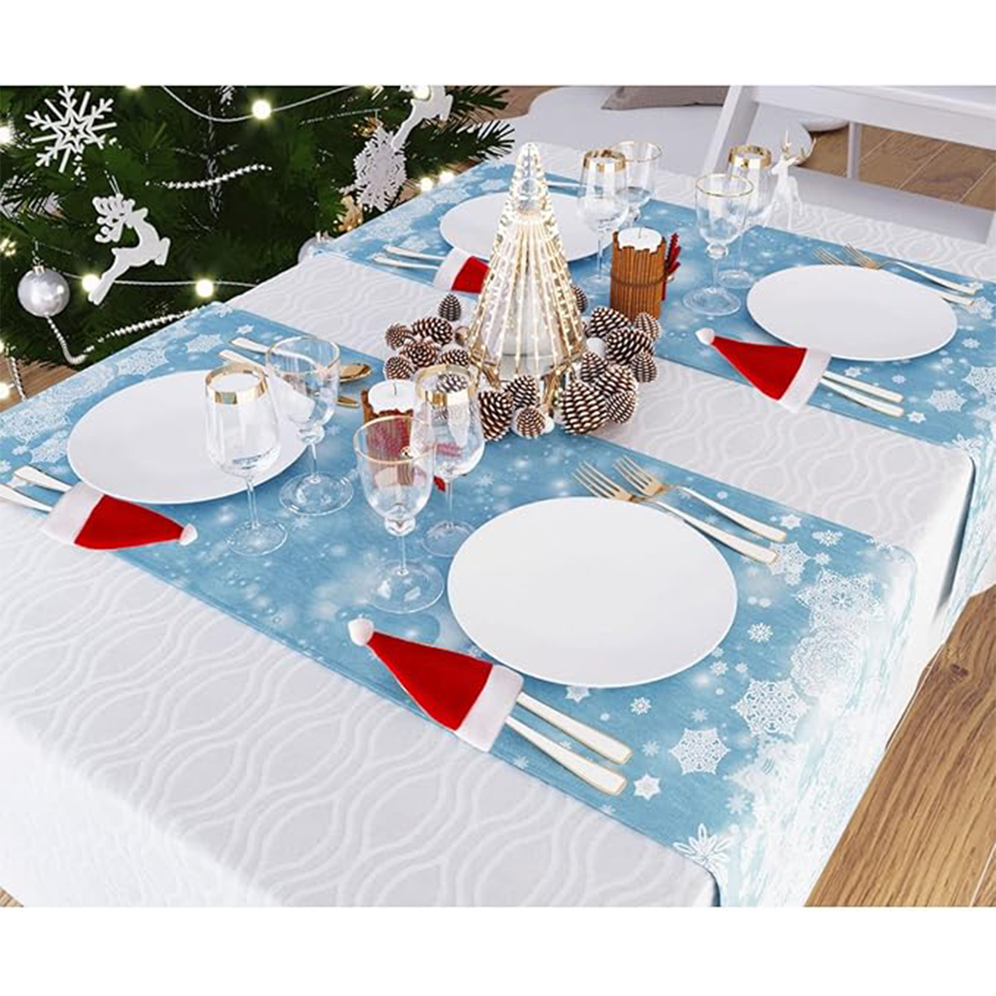 Mini Santa Hat Cutlery Holders 5.1" x 2.36"