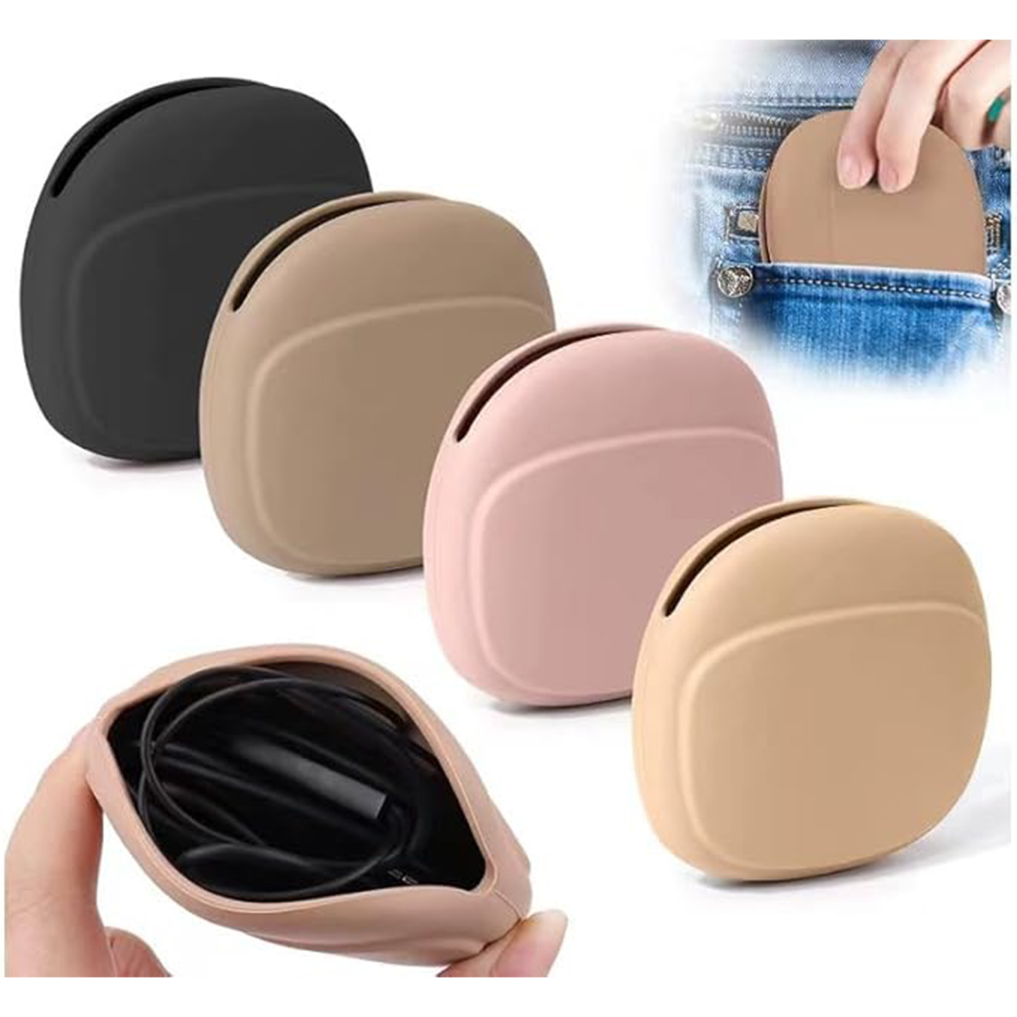 Silicon cable storage pouch