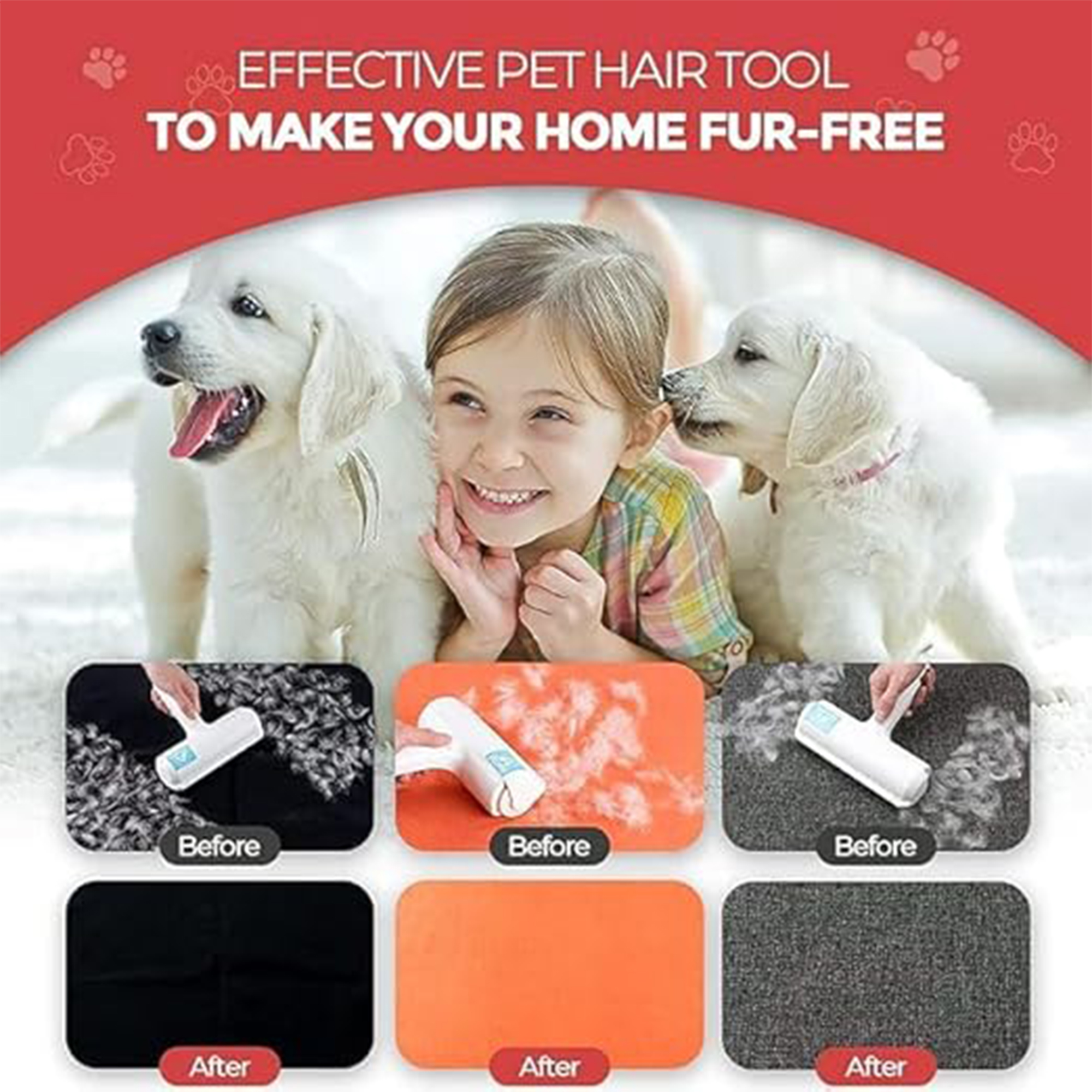 Pet hair removal roller