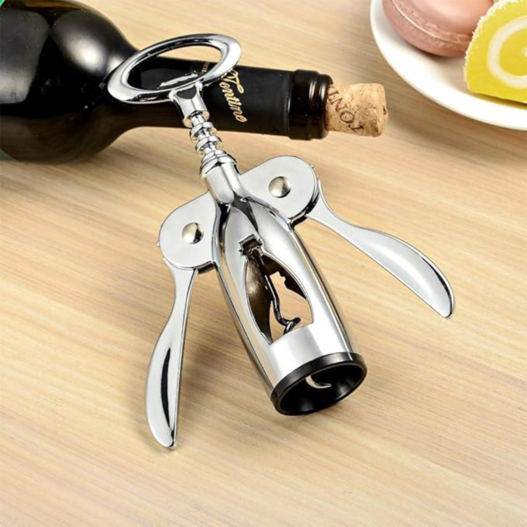 Premium Stainless Steel Wine Corkscrew Bottle Opener.