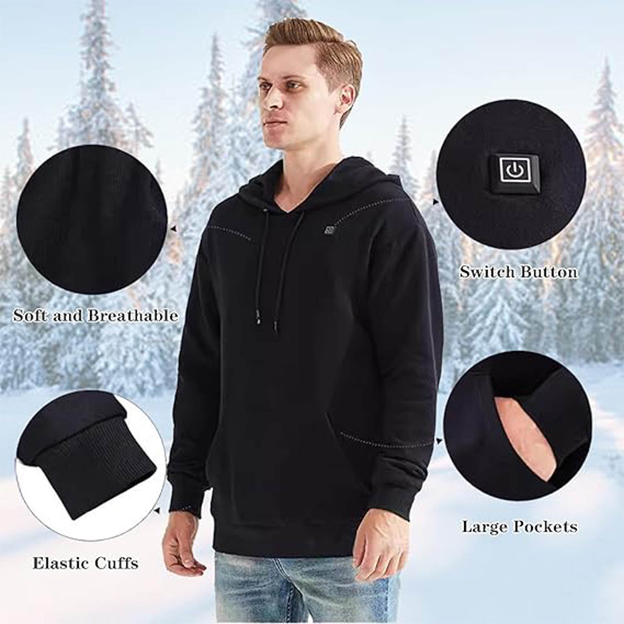 Rechargeable Heated Winter Hood