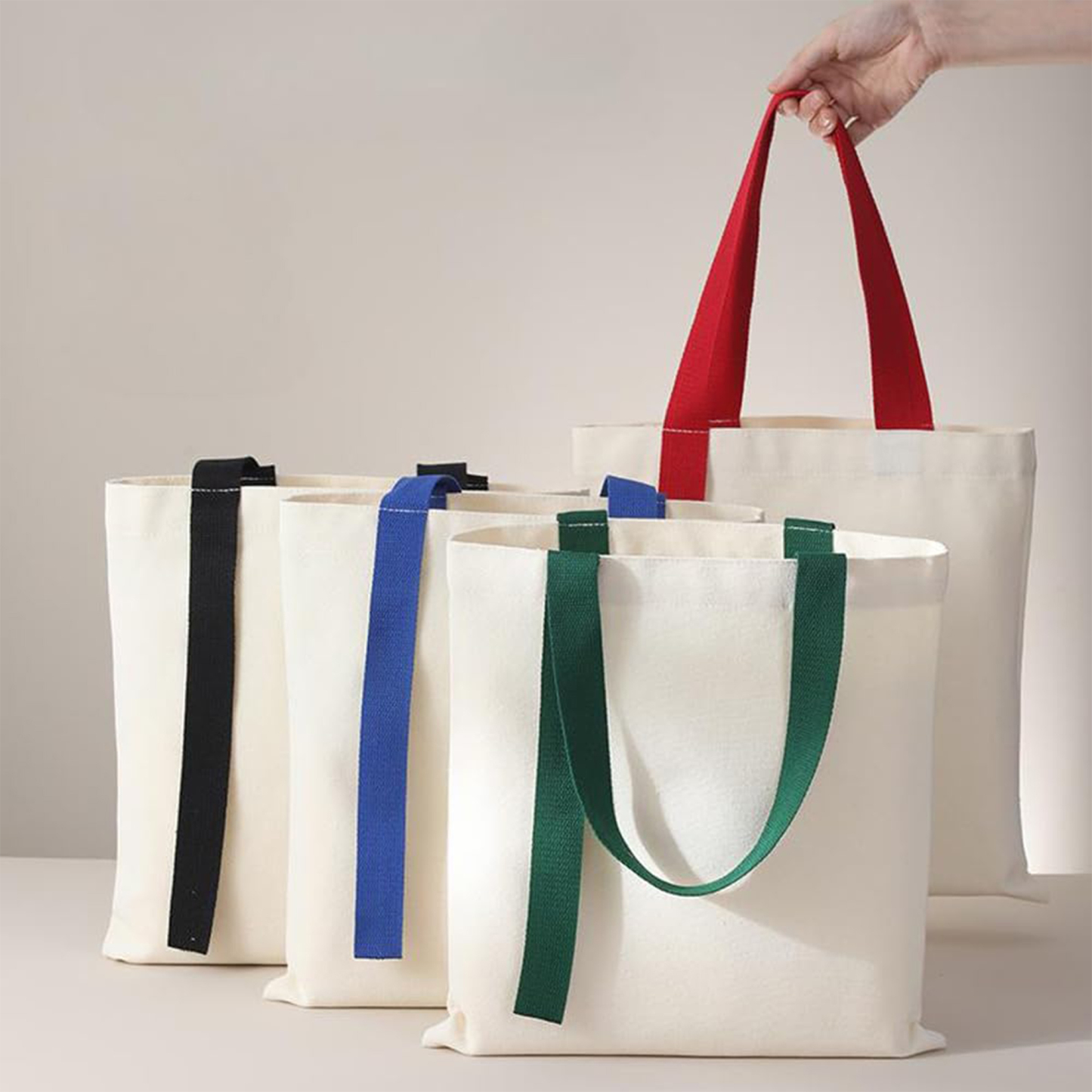 New Color Ribbon Gift Canvas Tote