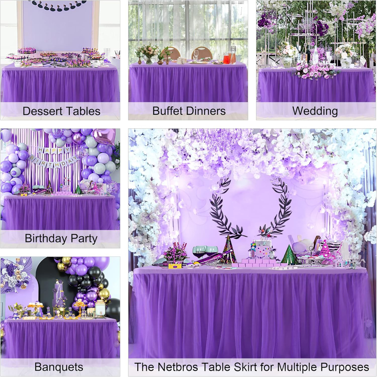 Elegant Fluffy Yarn Table Skirt for Events