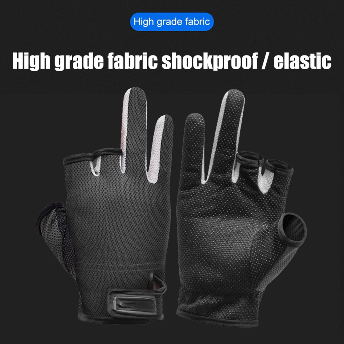 Fishing Gloves with Three Fingers (Size: 7.5 x 3.7 inches)