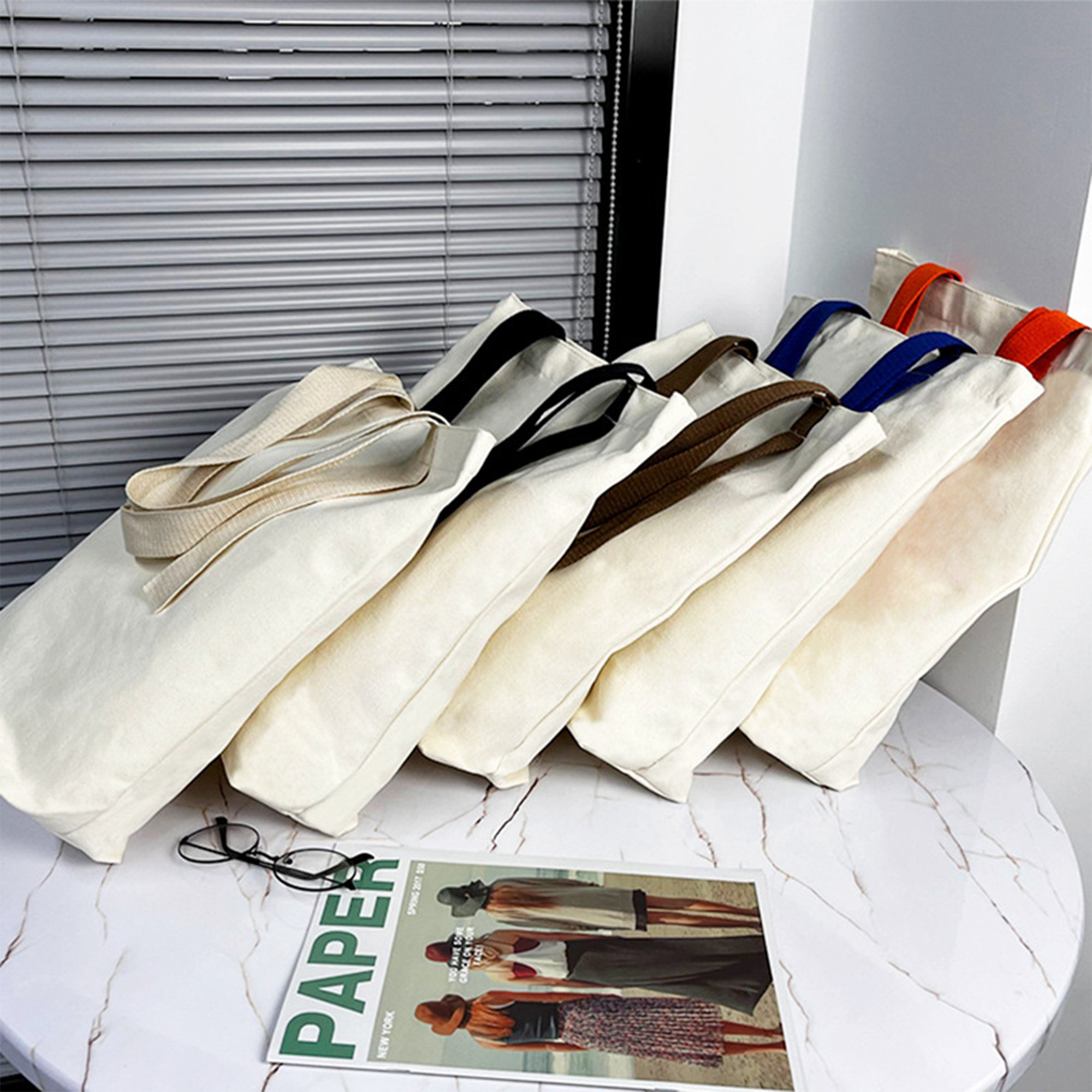 New Color Ribbon Gift Canvas Tote