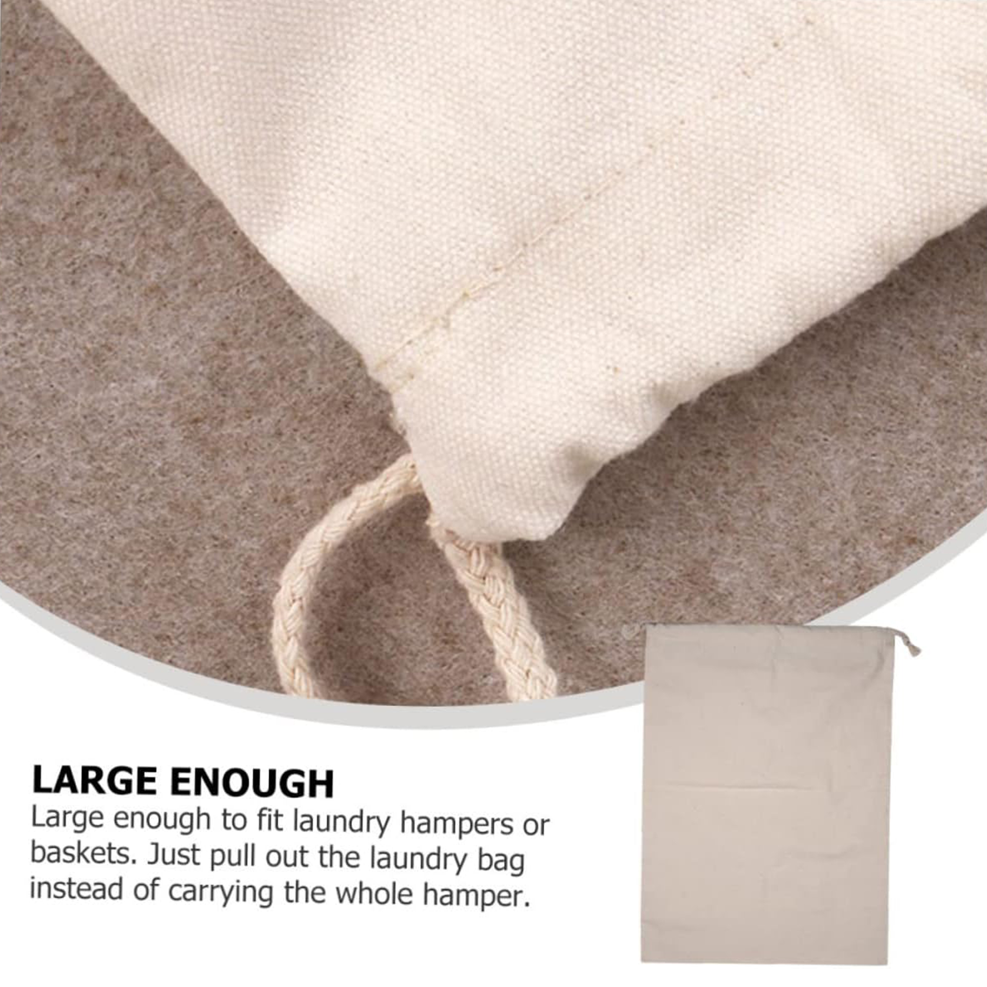 Canvas bags with drawstrings.