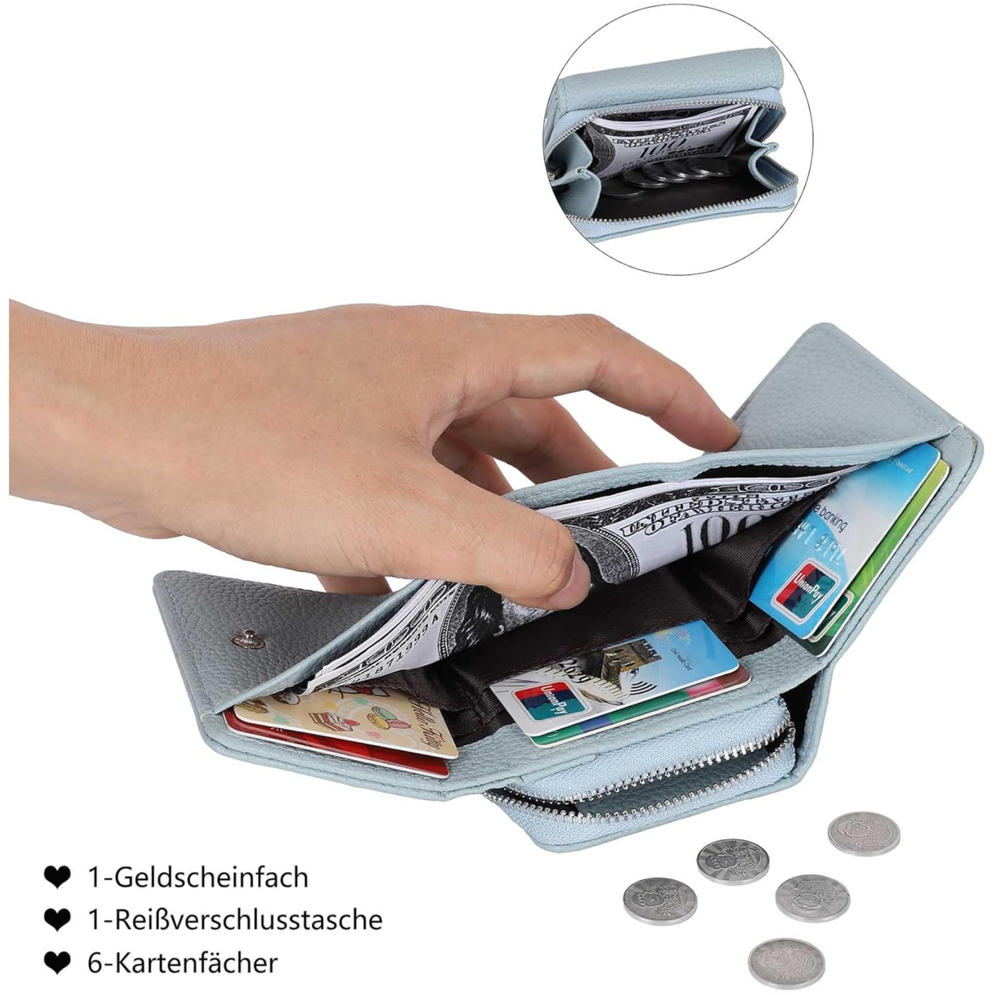 Trifold Compact Solid Color Purse