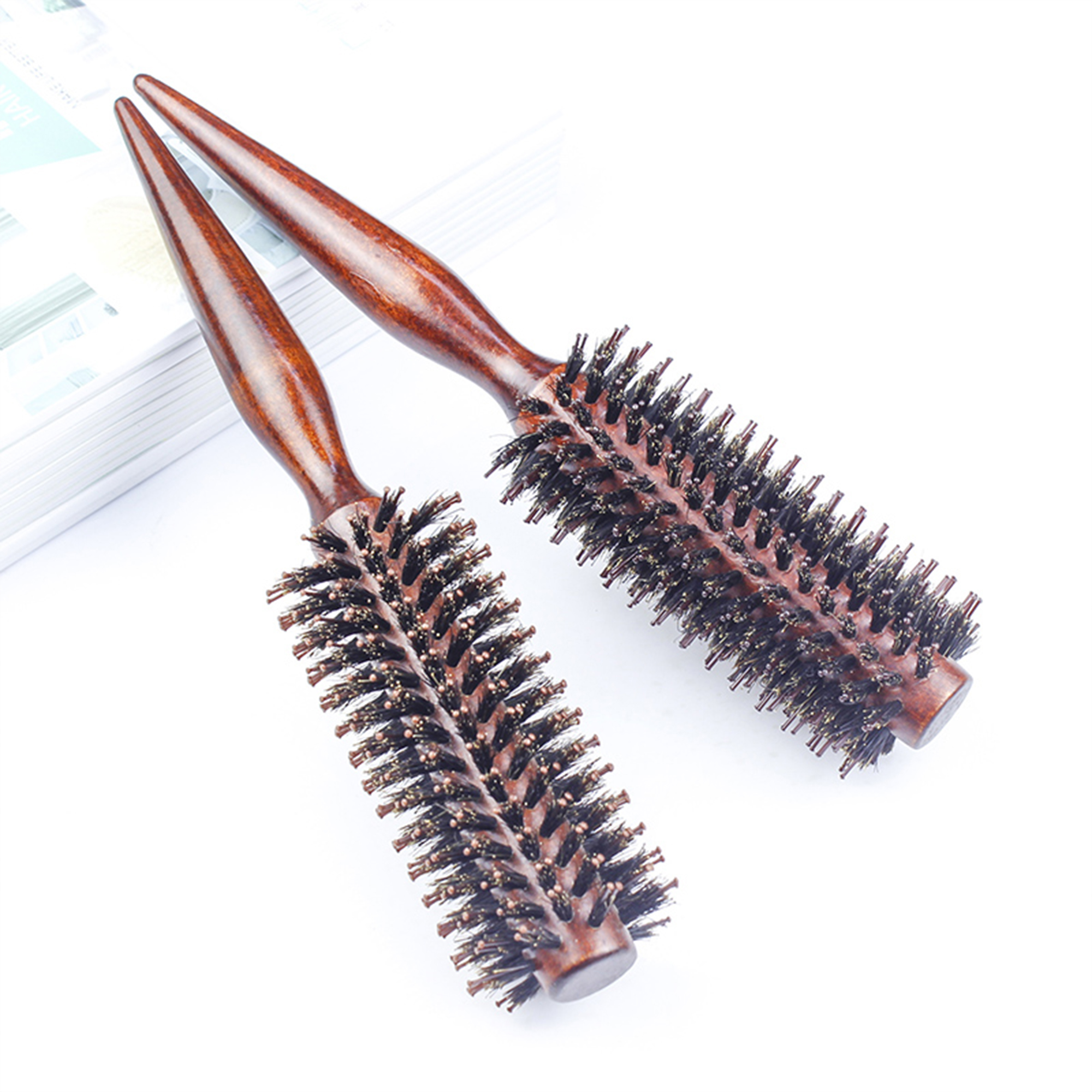 Bristle pear flower head hair styling comb 9.6" x 1.7"