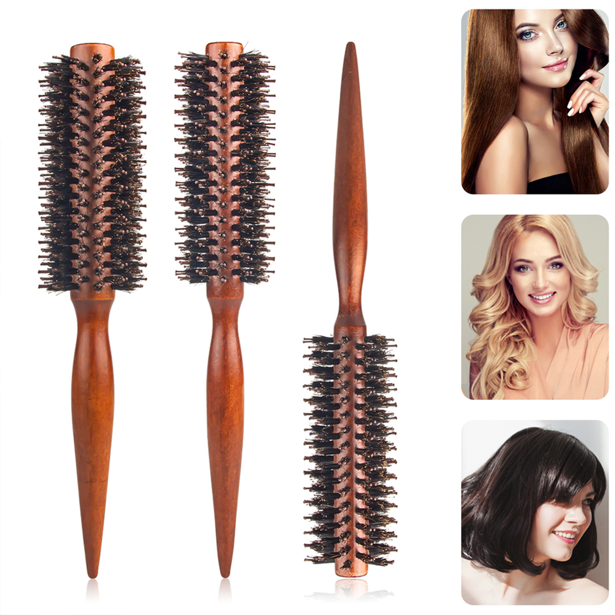 Bristle pear flower head hair styling comb 9.6" x 1.7"