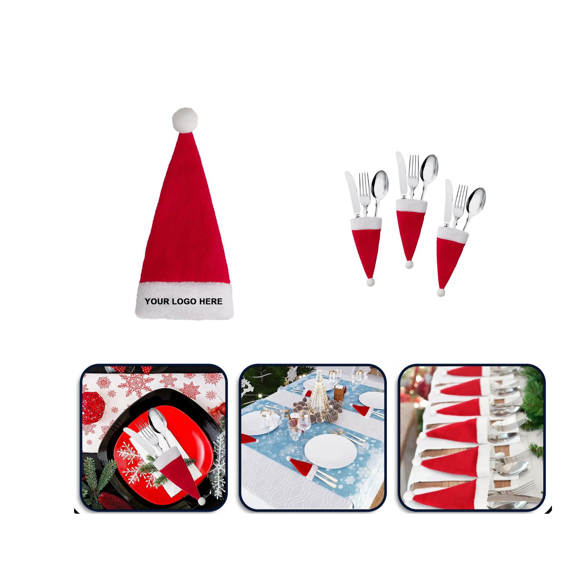 Mini Santa Hat Cutlery Holders 