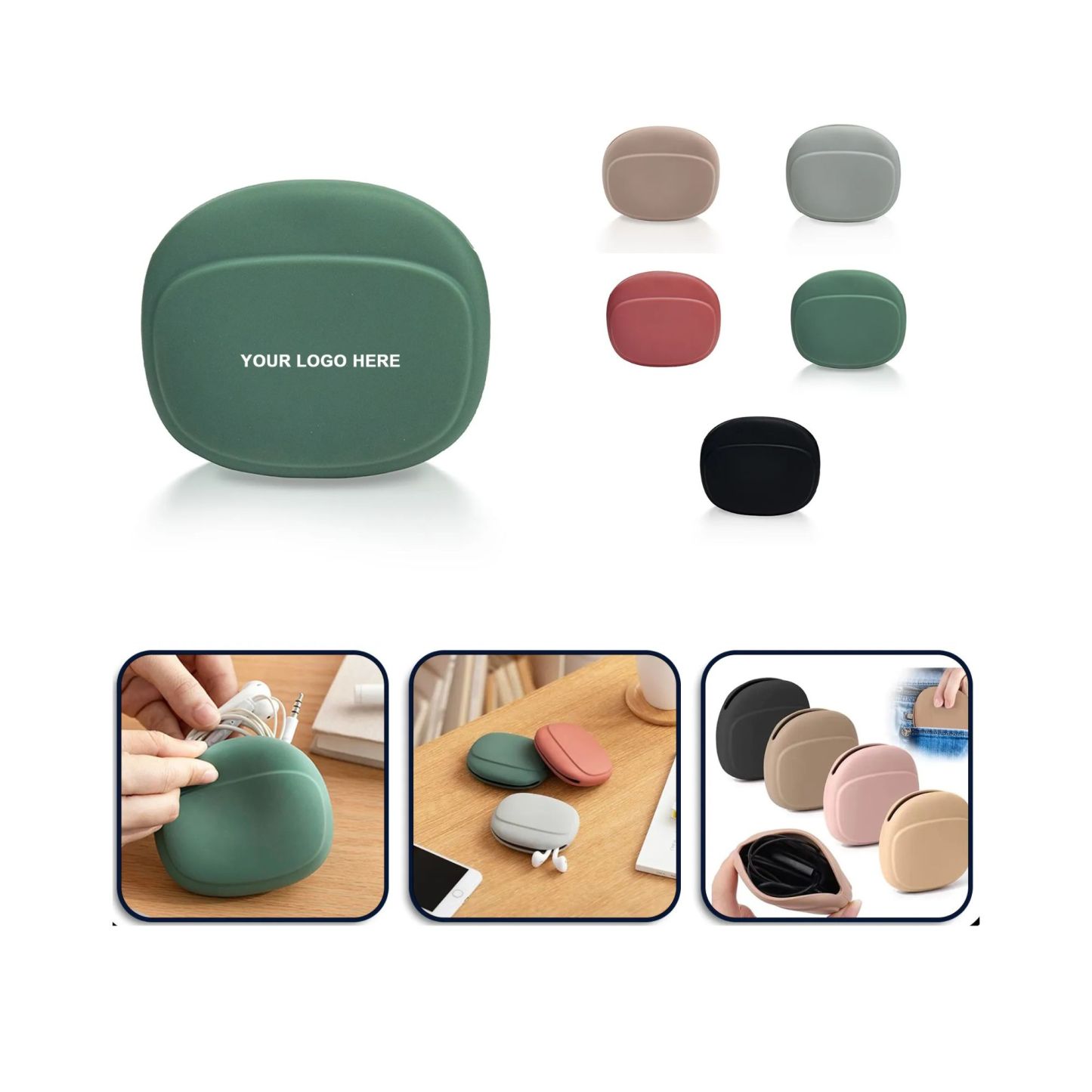 Silicon cable storage pouch