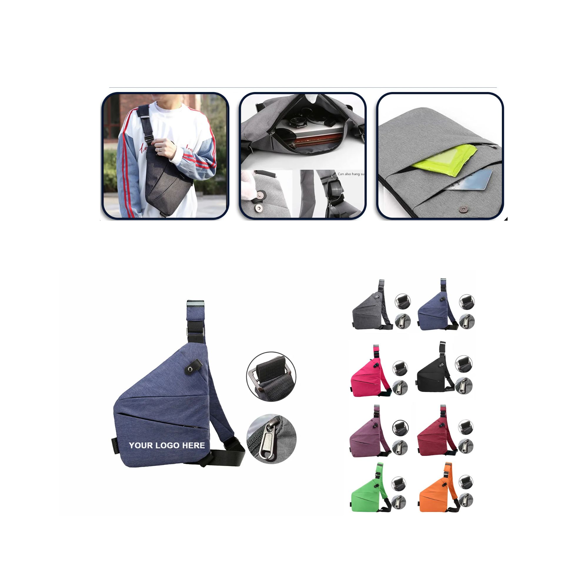 Anti-Theft Crossbody Shoulder Bag.