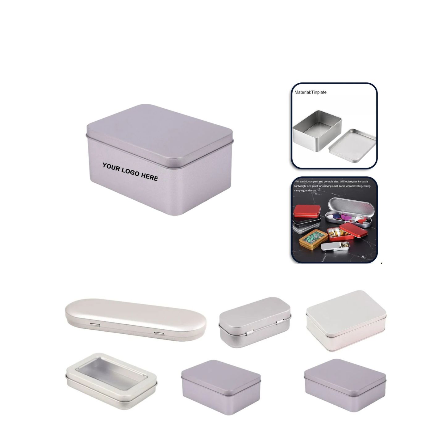 Custom round metal cosmetic box