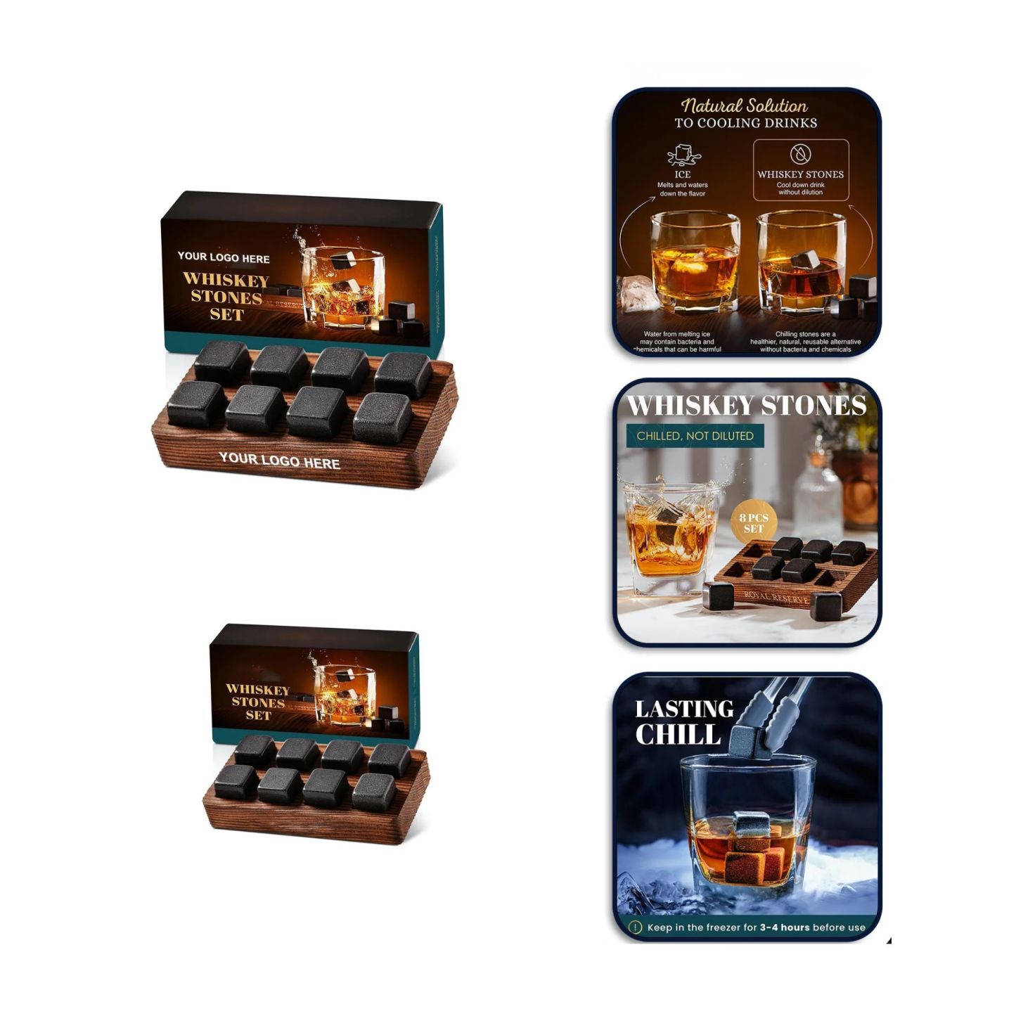 Reusable Whiskey Stone Gift Set