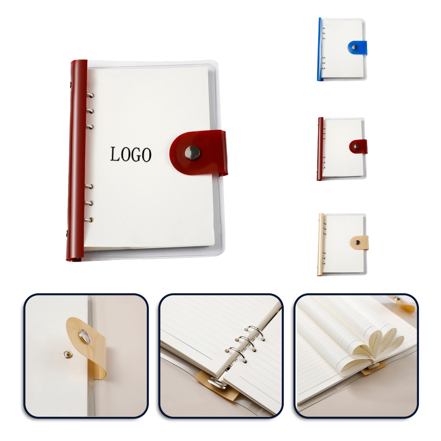 High-value PVC loose-leaf detachable notebook a5 large-capacity student coil shell binder (9.4" x 7.1")