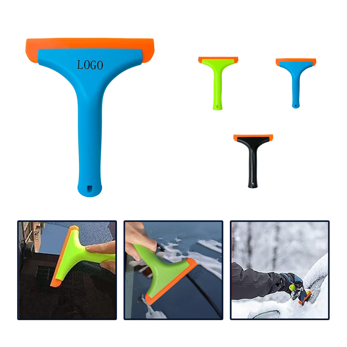 Car film tool glass water scraping silicone soft scraper (7.5" x 5.9" x 1.2")