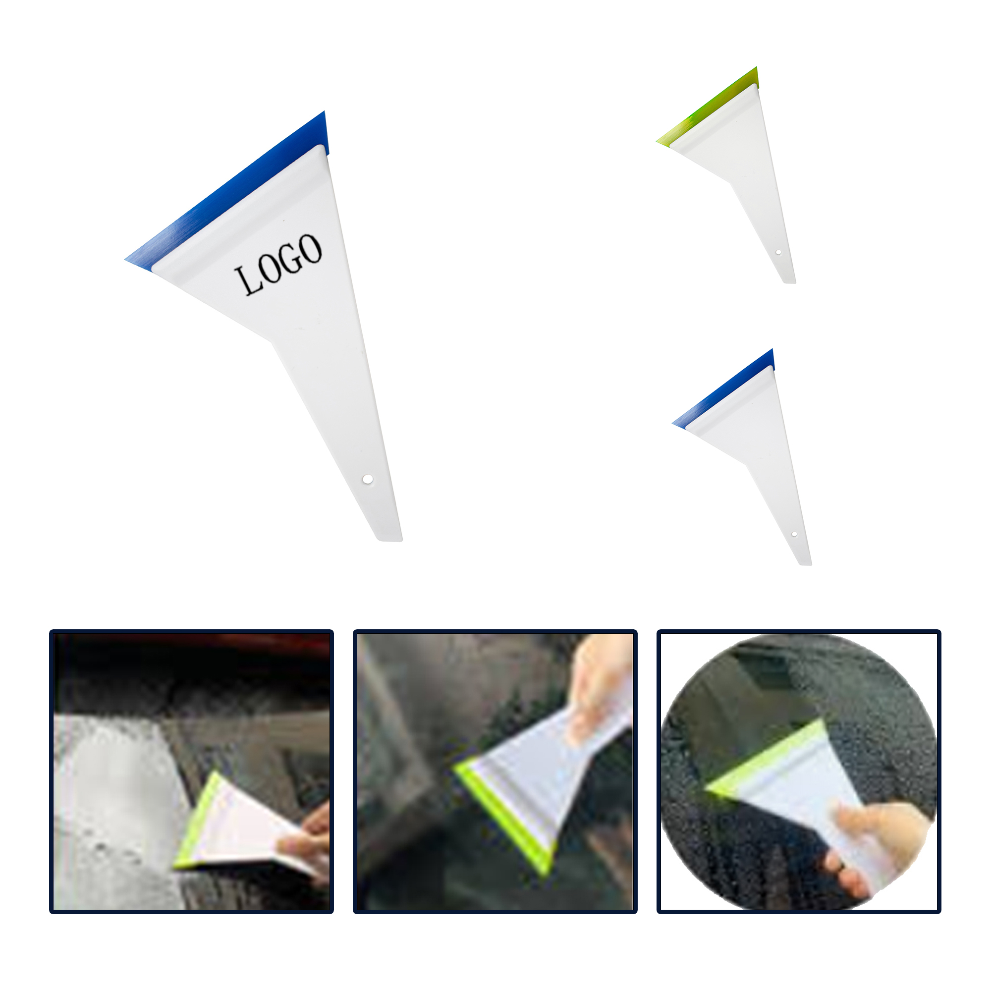 Car film tool triangle beef rib scraping glass film scraper(9.5" x 5.1"")