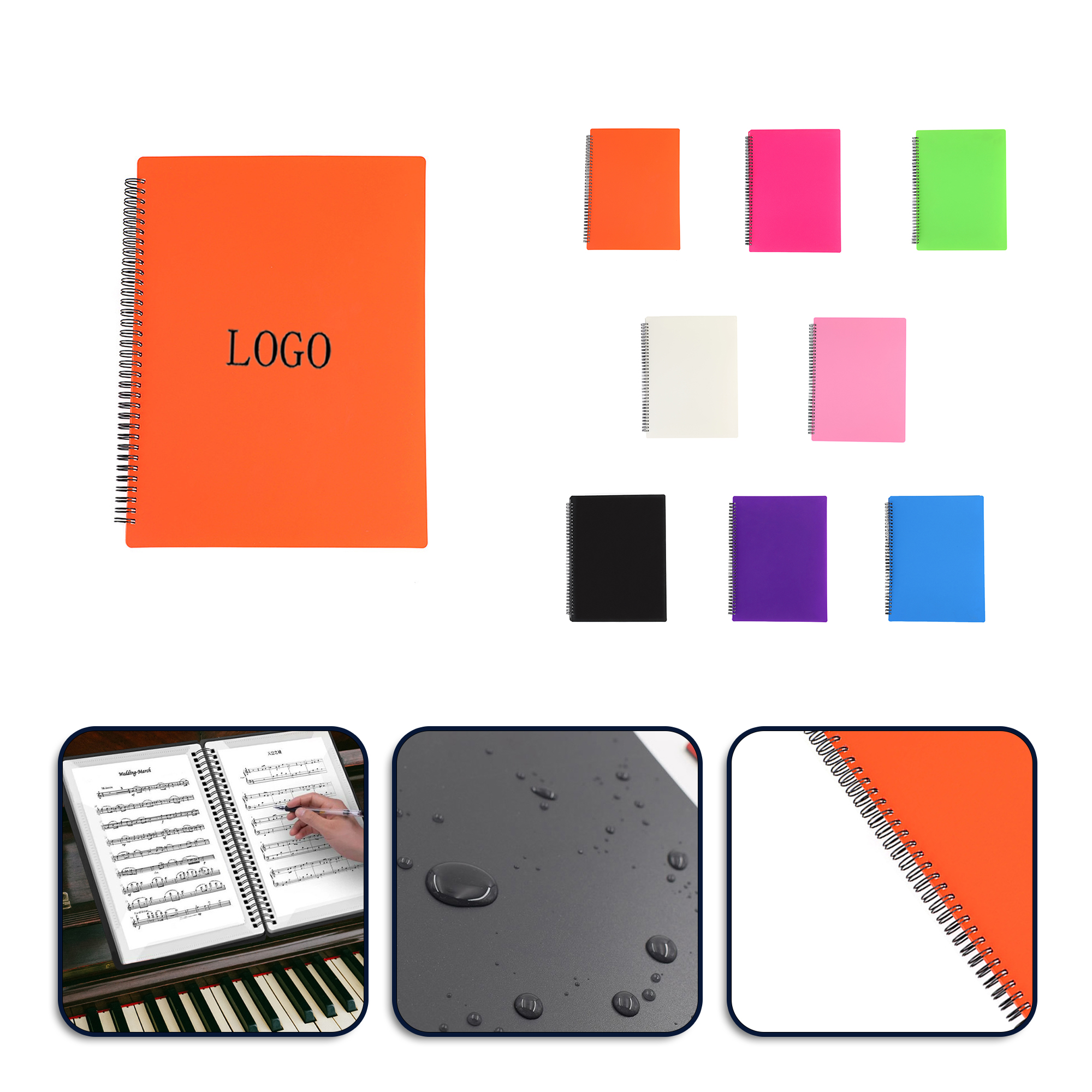 Non-reflective music folder a4 transparent double-sided music folder piano music clip 12.2" x 9.3" x 0.8"