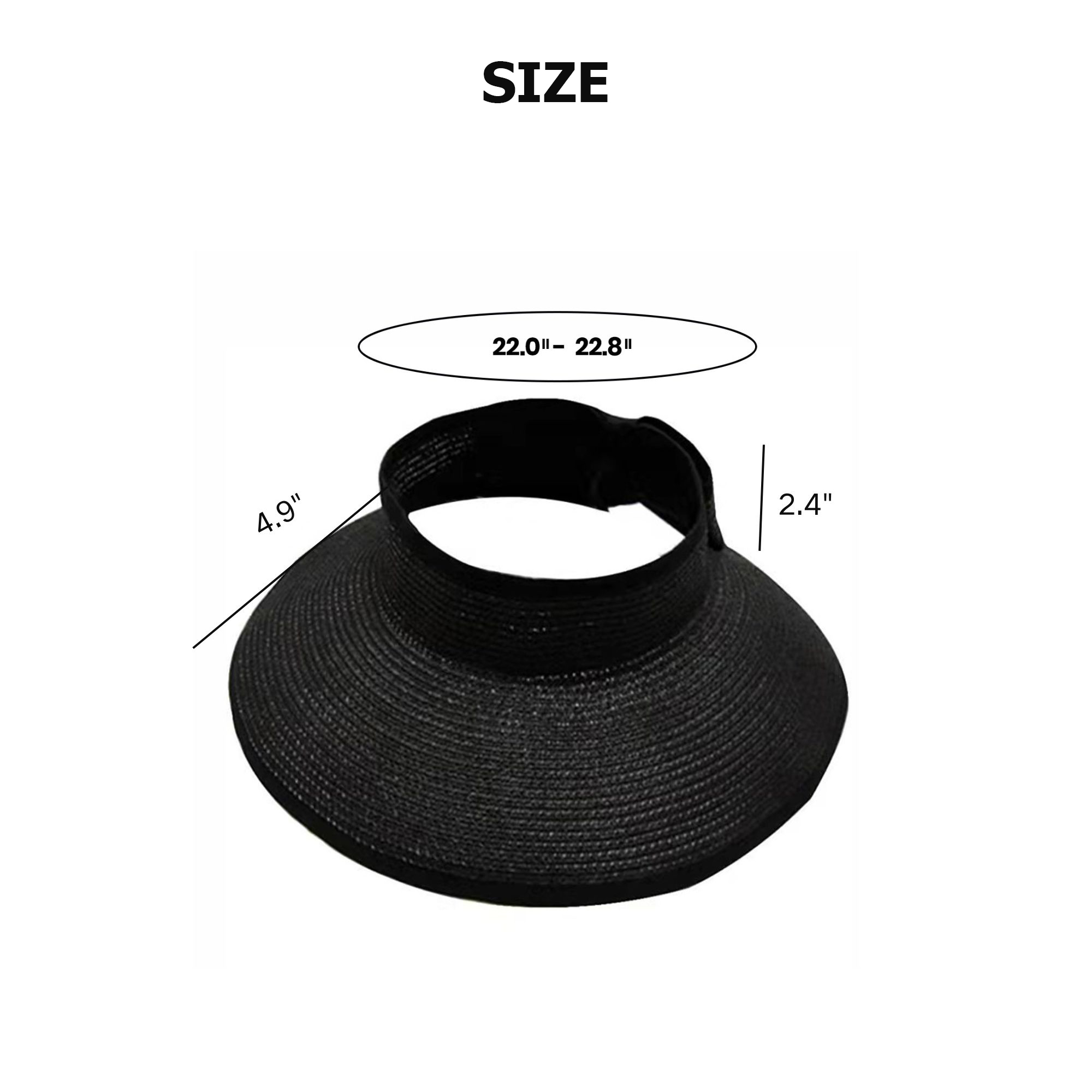 Women's Foldable Wide Brim Sun Visor Hats for Summer.