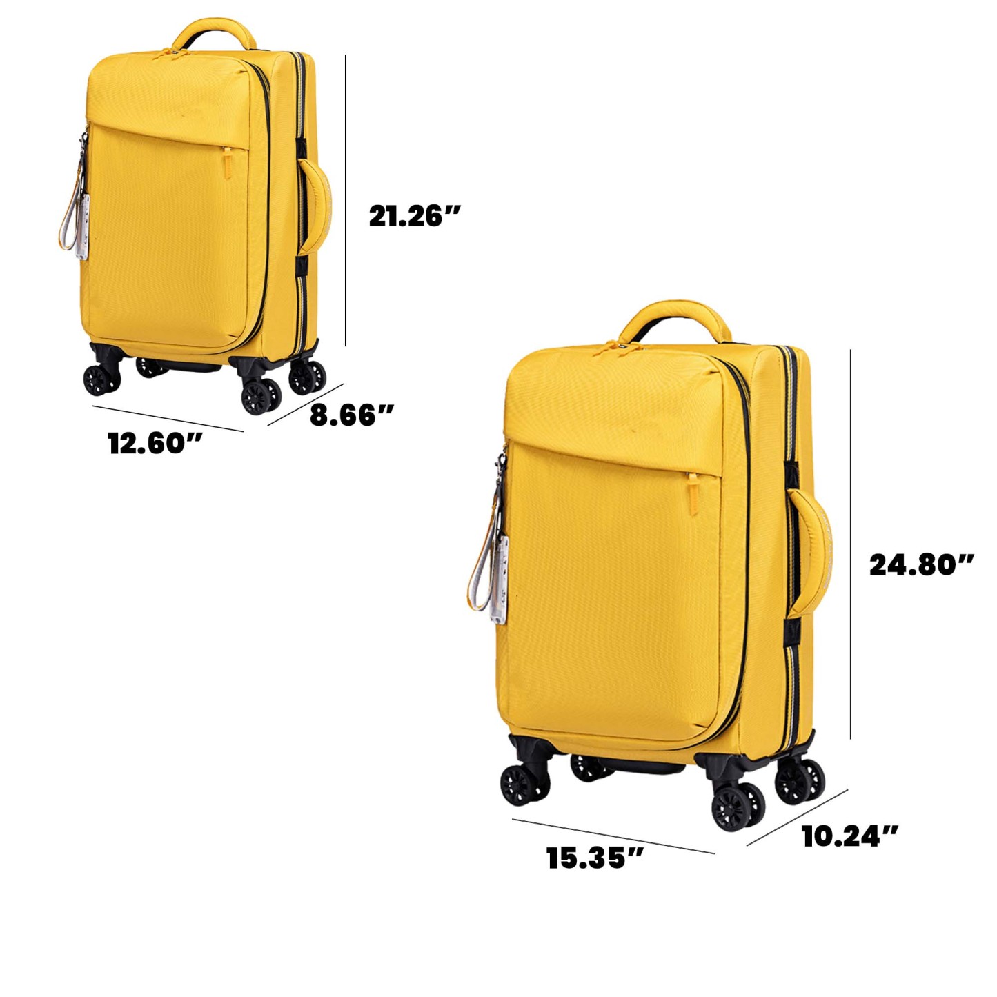 Large Capacity Fabric Trolley Suitcase