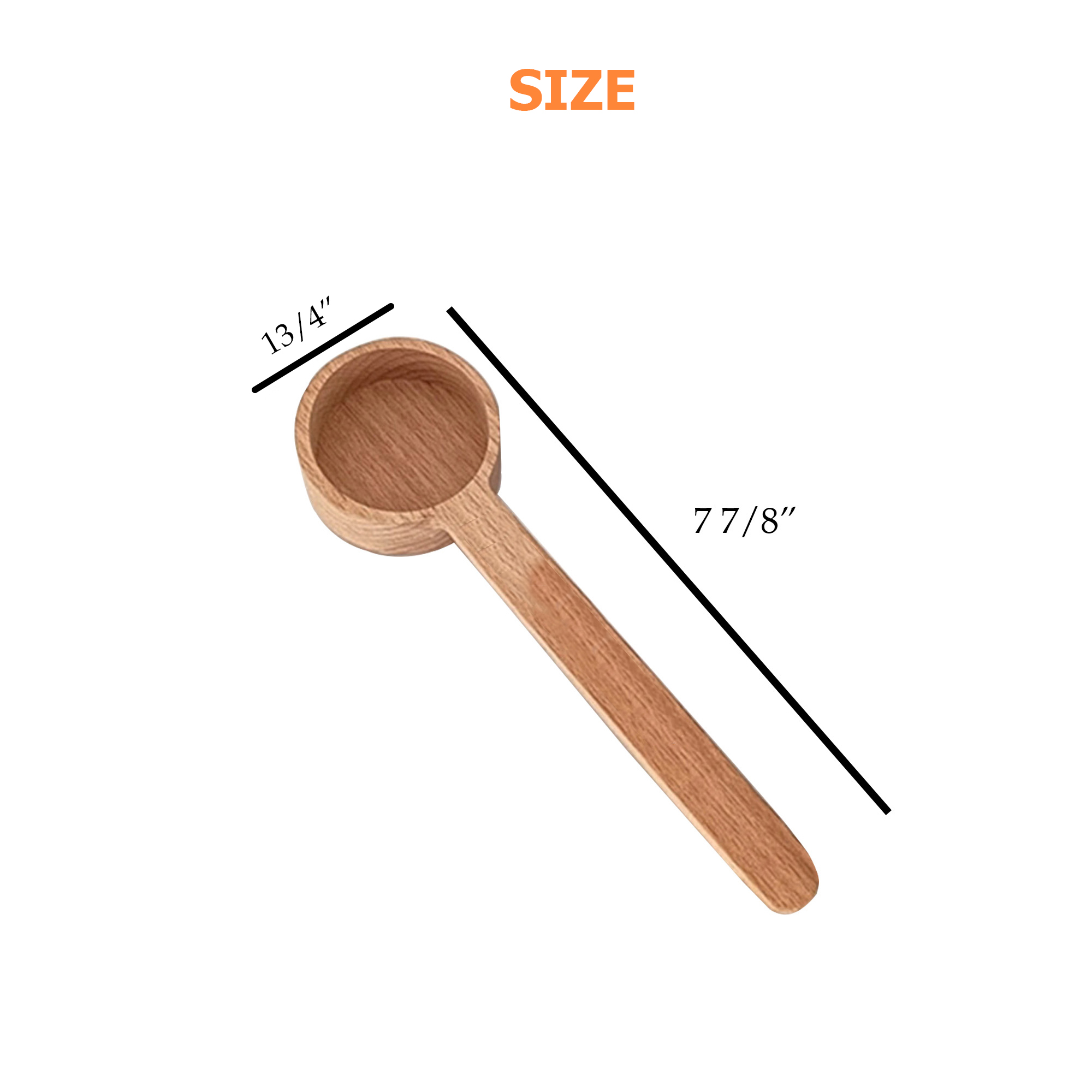 Eco-Friendly Bamboo Coffee Measuring Scoop   7 7/8" x 1 3/4" x 1"