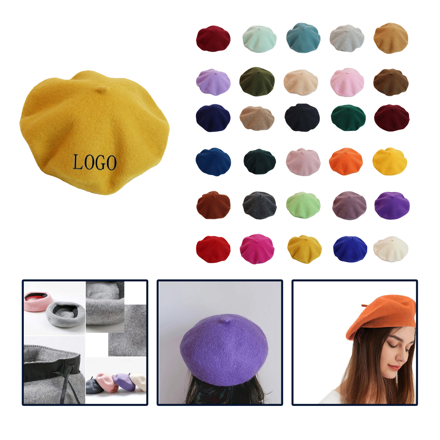 Seasonal Wool Beret 22.0" - 22.8"