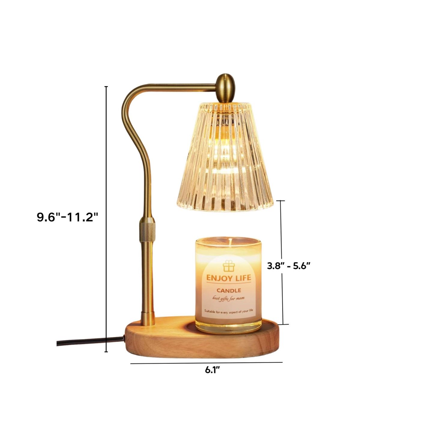 Adjustable Candle Warmer Lamp with Dimmer and Timer.
