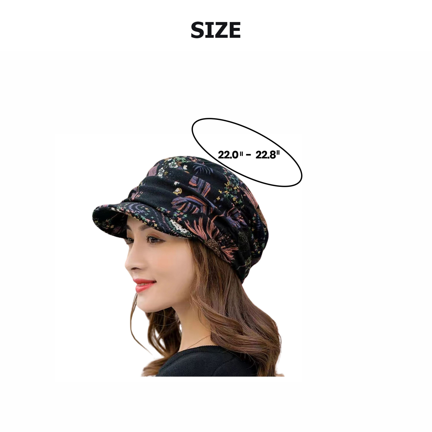 Floral Patterned Soft-Brim Hat