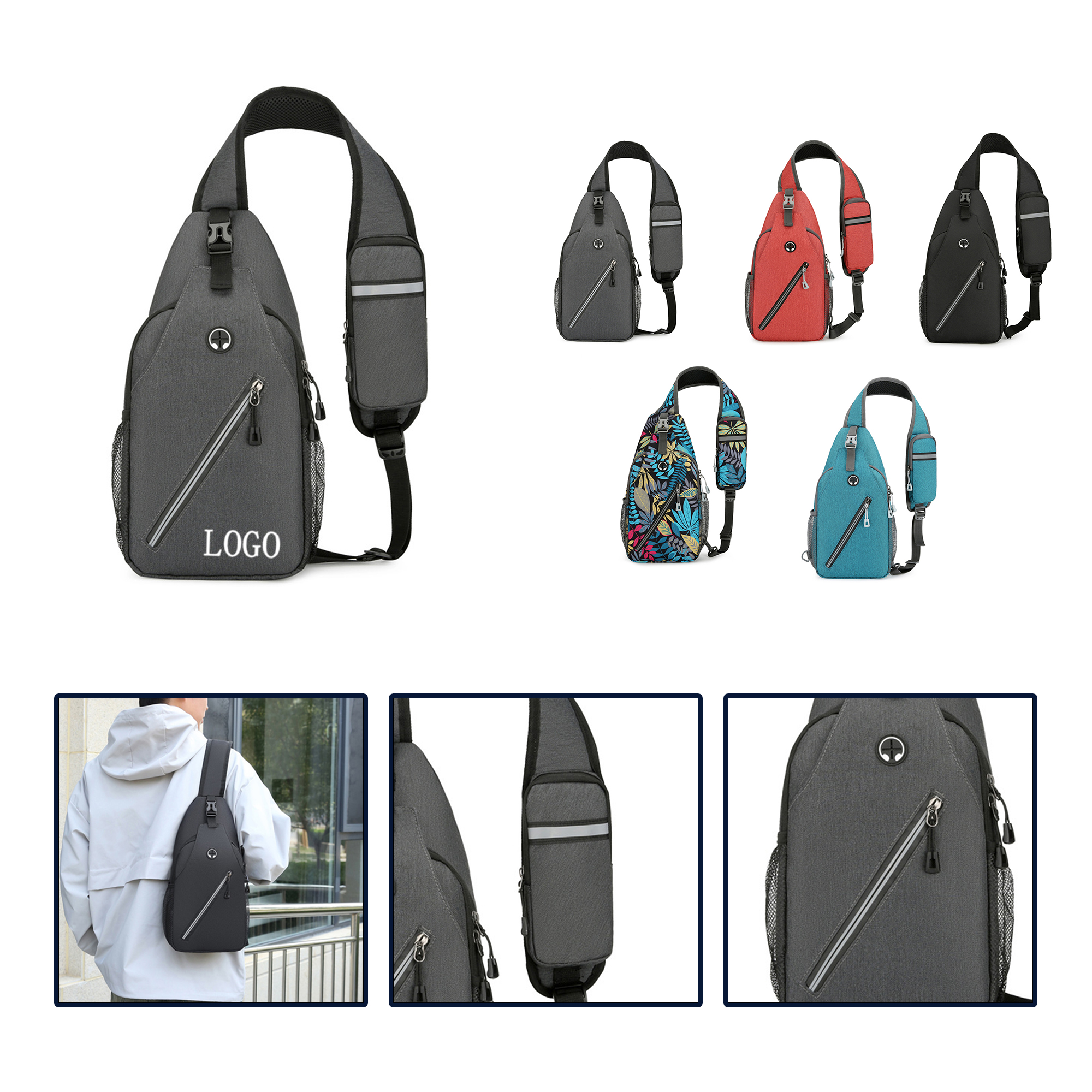Water-Resistant Sling Backpack.