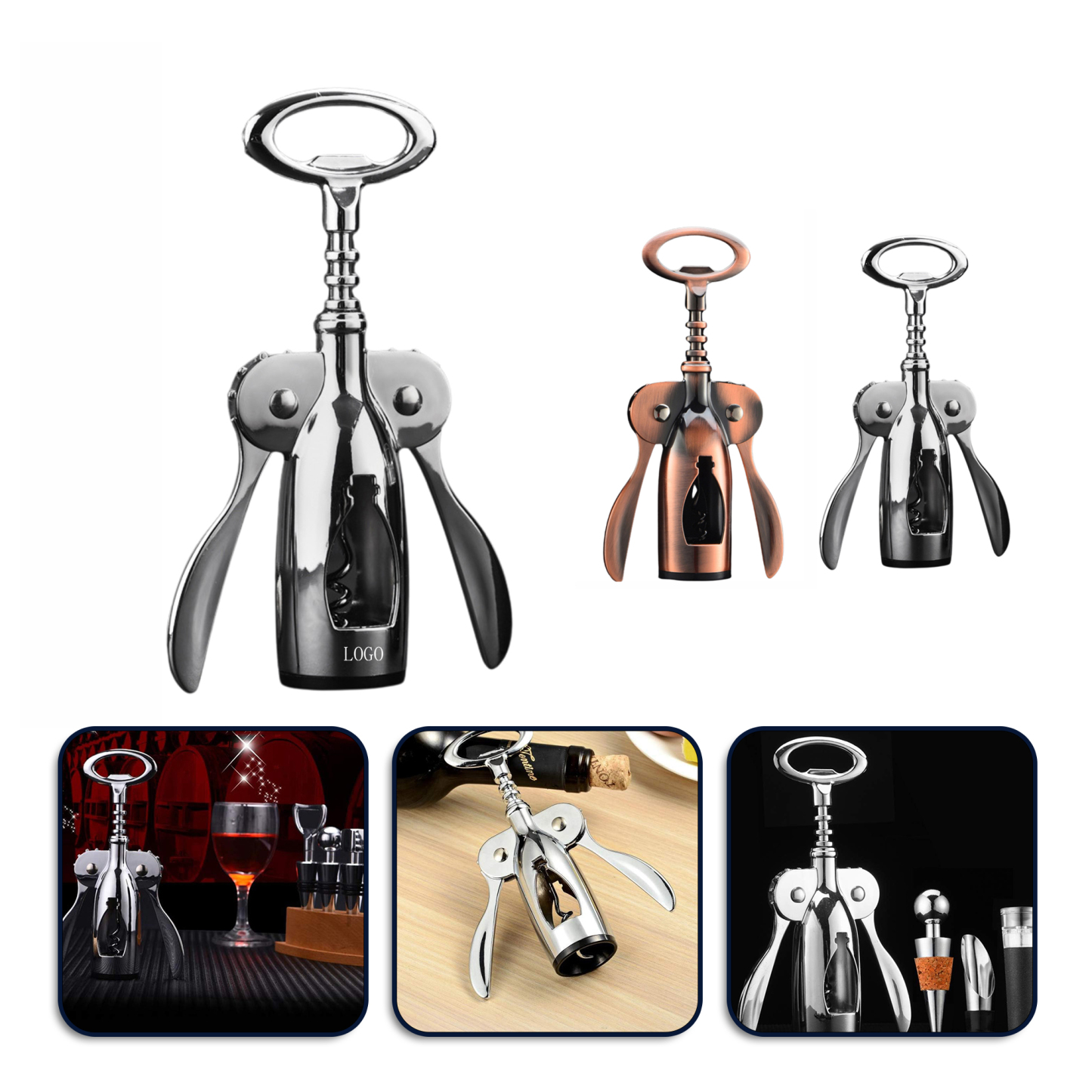Premium Stainless Steel Wine Corkscrew Bottle Opener.