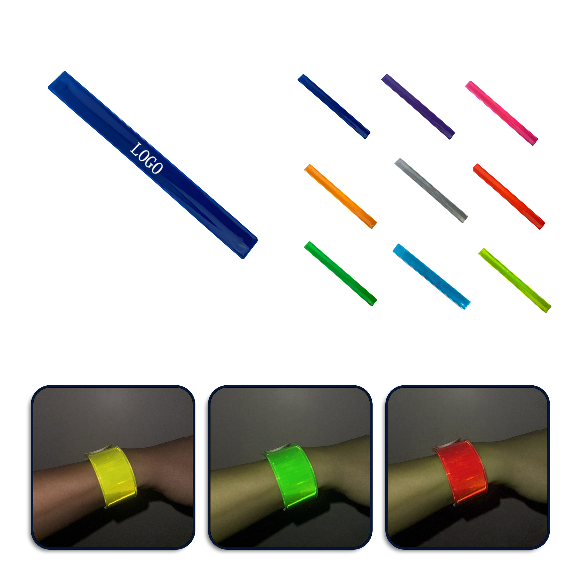 High-Visibility Slap Bracelet for Day and Night Safety    8 3/4" x 1 1/4"