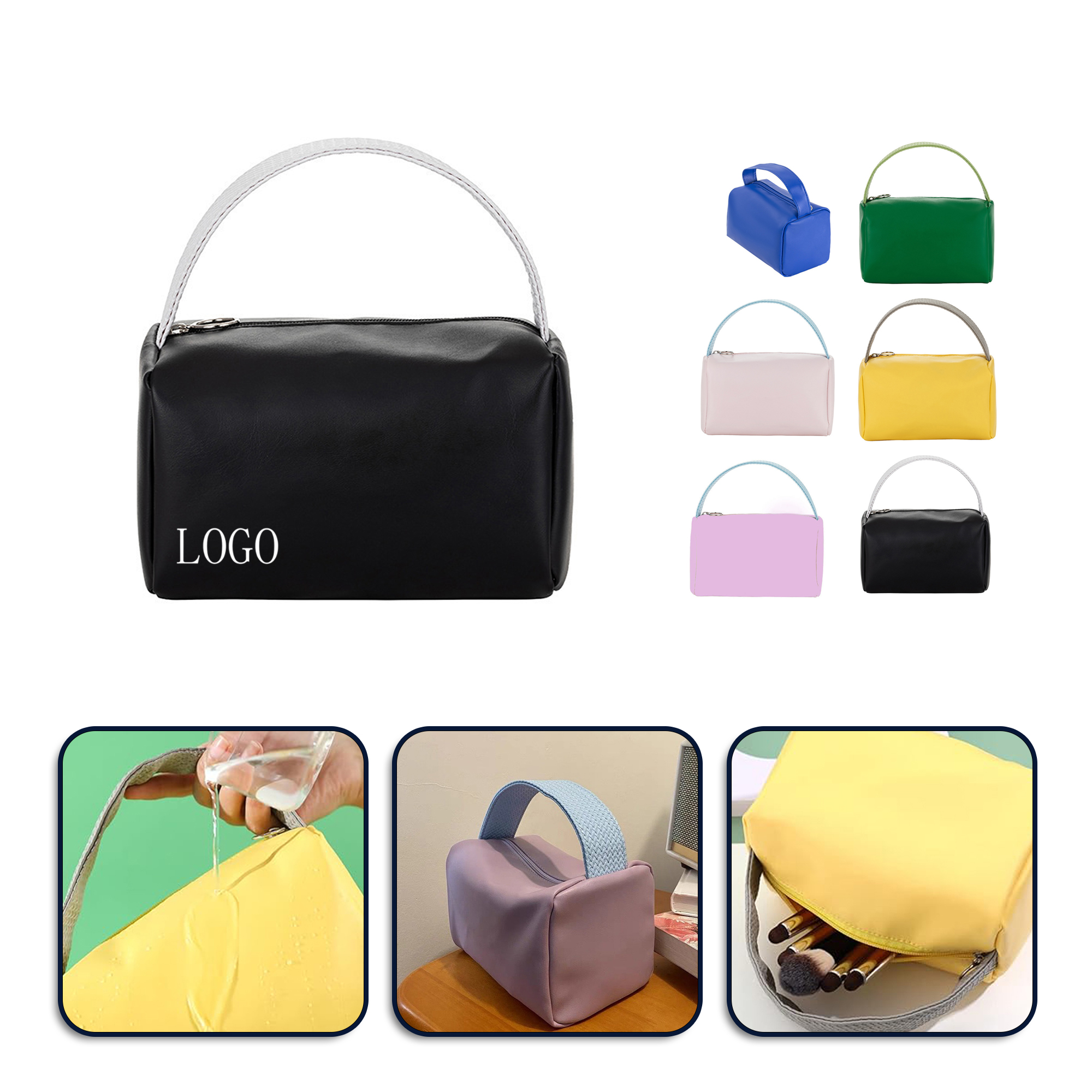 Waterproof Cosmetic Travel Bag - Candy Colors, Large Capacity (5.1" x 7.9" x 5.1") 