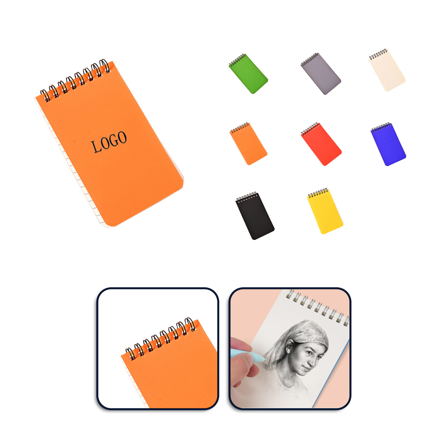 Compact Spiral Notebook in A7 Size   3" x 5"