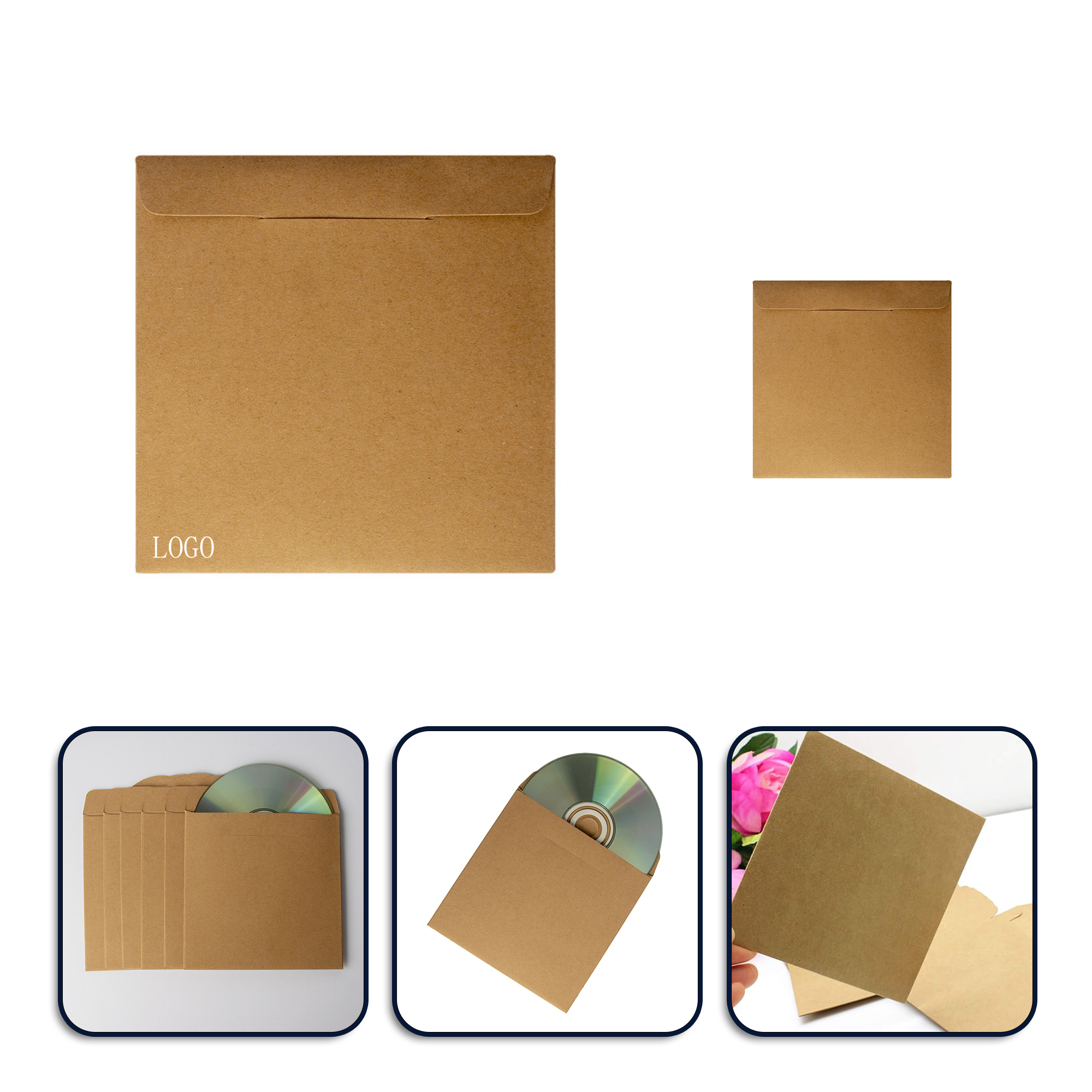 Classic kraft CD paper bag .5" x 5" x 0.8"