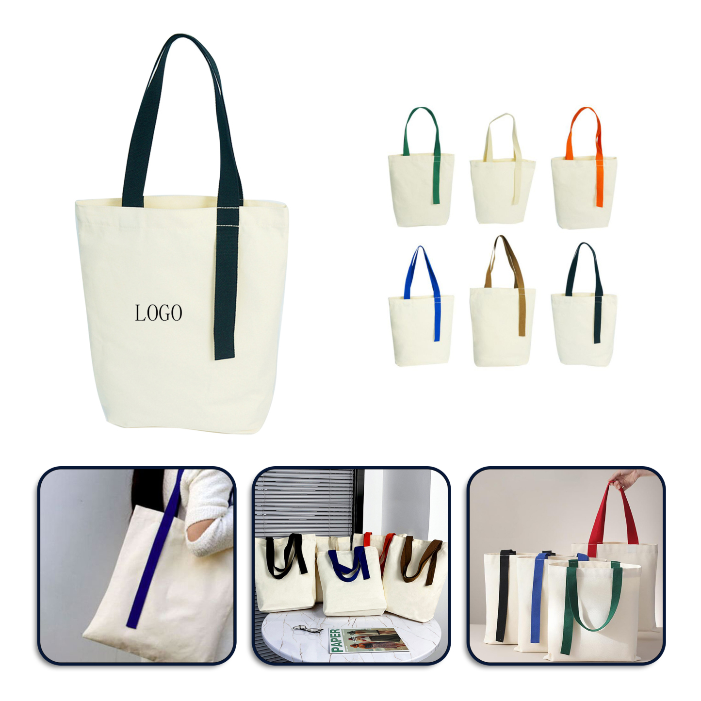 New Color Ribbon Gift Canvas Tote
