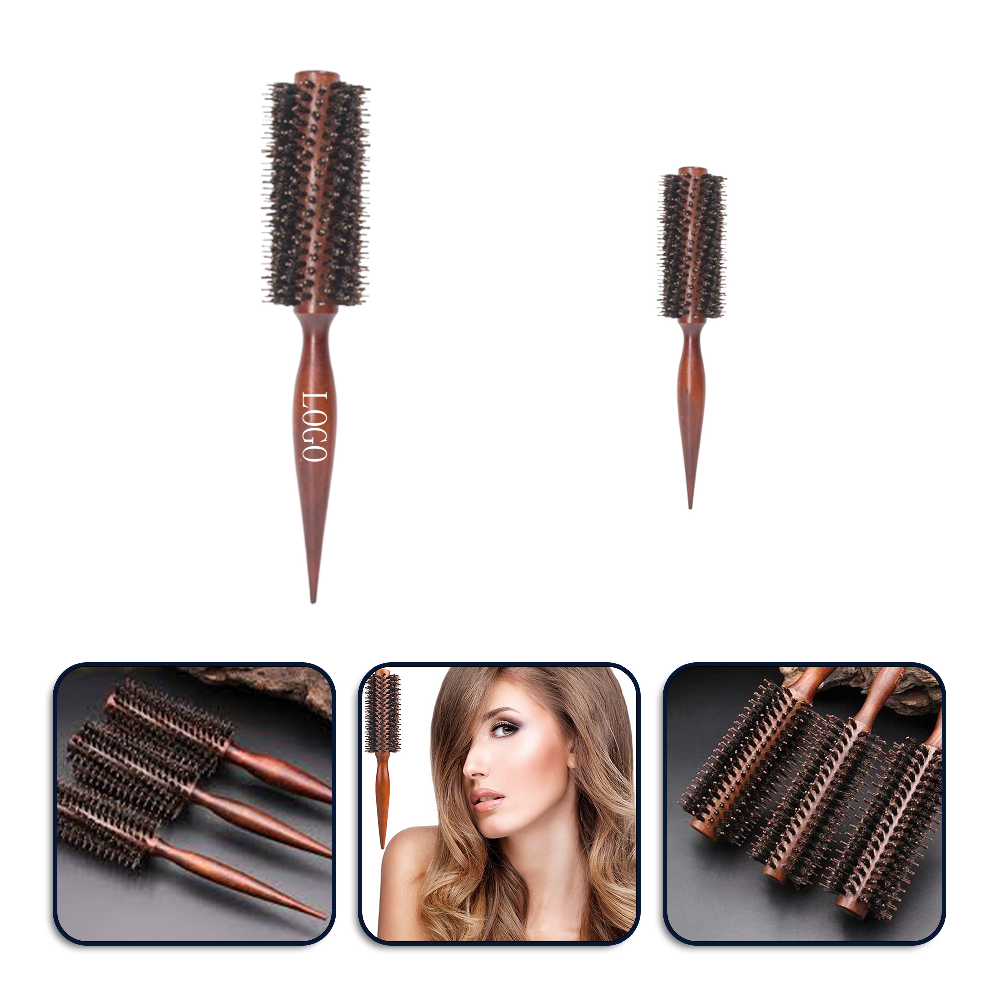 Bristle pear flower head hair styling comb 9.6" x 1.7"