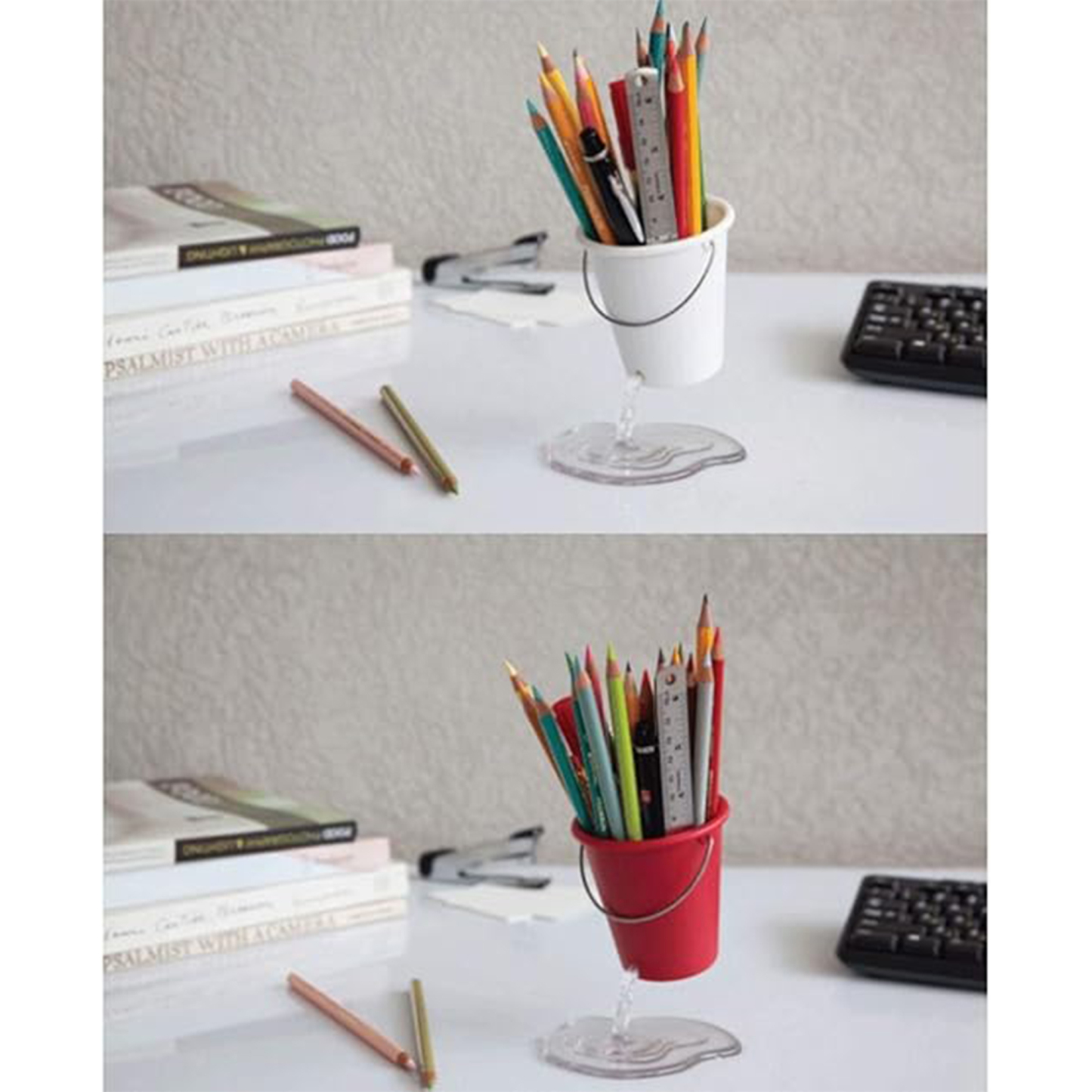 Floating Bucket Pencil Holder 4.1" x 3.5" x 5.1"