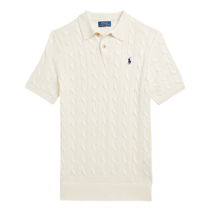 Polo   cable knit shirt