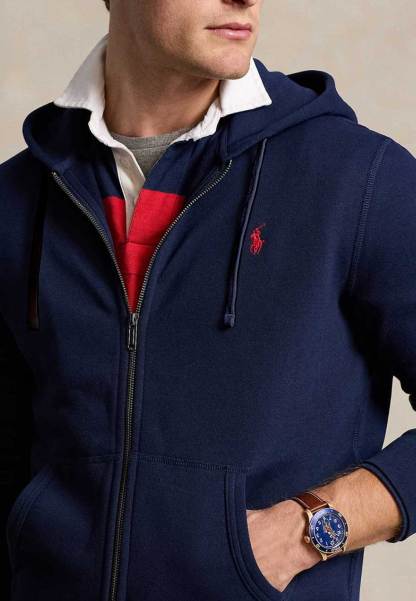 Polo   Cotton Blend Hoodie – Blue