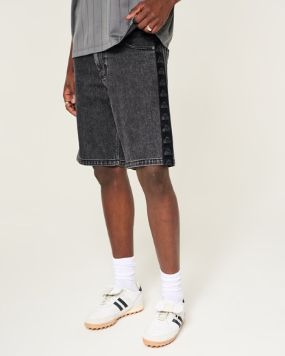 Kappa Black Baggy Jean Shorts