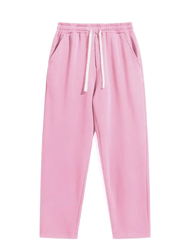 Men's Solid Thermal Lined Drawstring Waist Pants, Casual Relaxed Comfy Regular Fit Plain Straight Leg Trousers for Fall & Winter, Pants for Men, Men's Bottoms for Daily Wear, Work Pants Men, Mens Pants, Menswear, Street Style