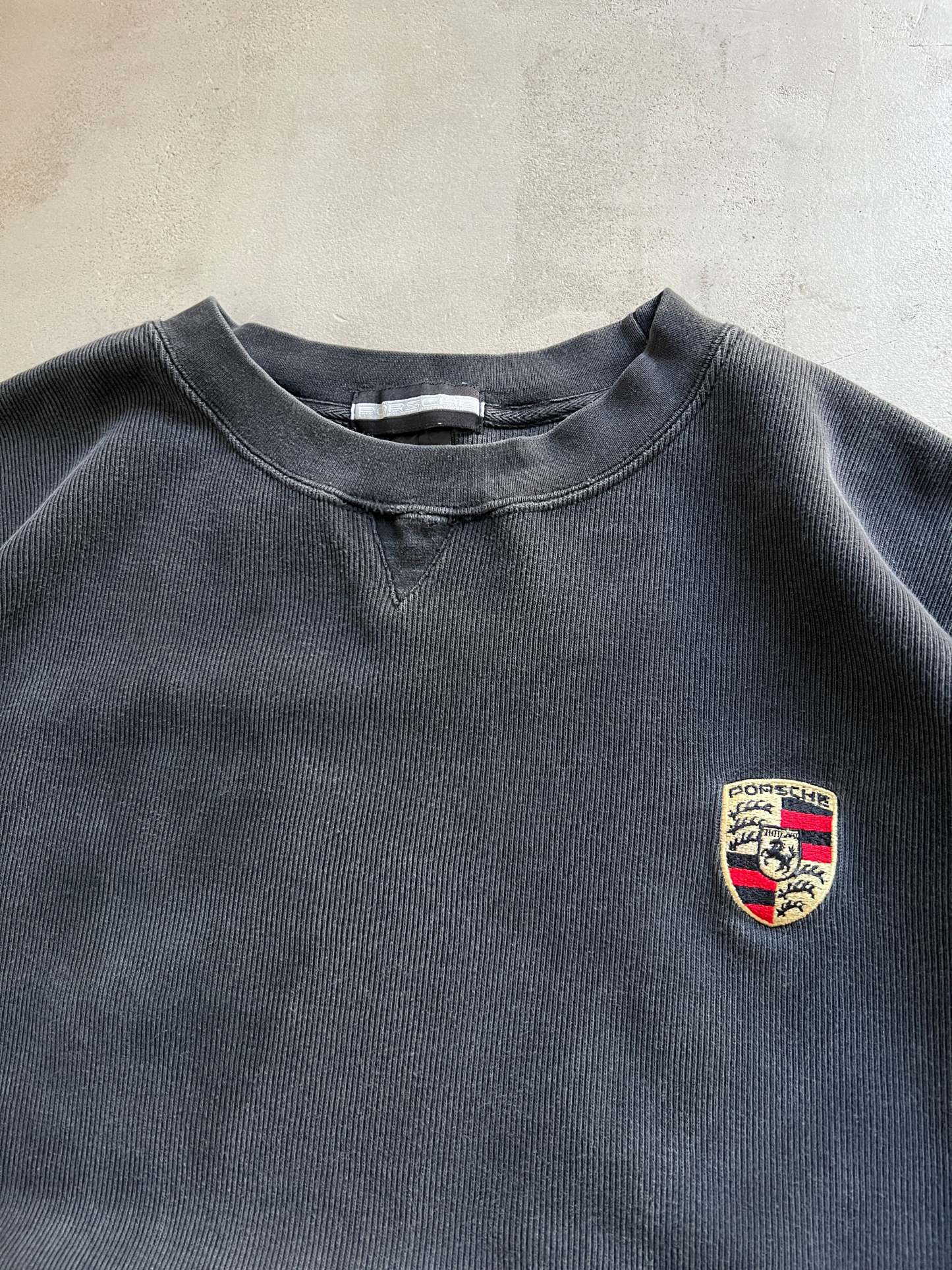 BLACK PORSCHE SWEATER - 1990S - L/M