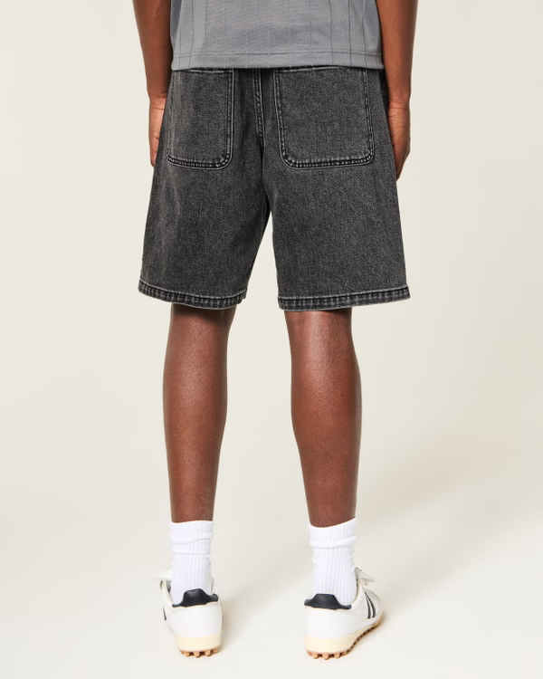 Kappa Black Baggy Jean Shorts