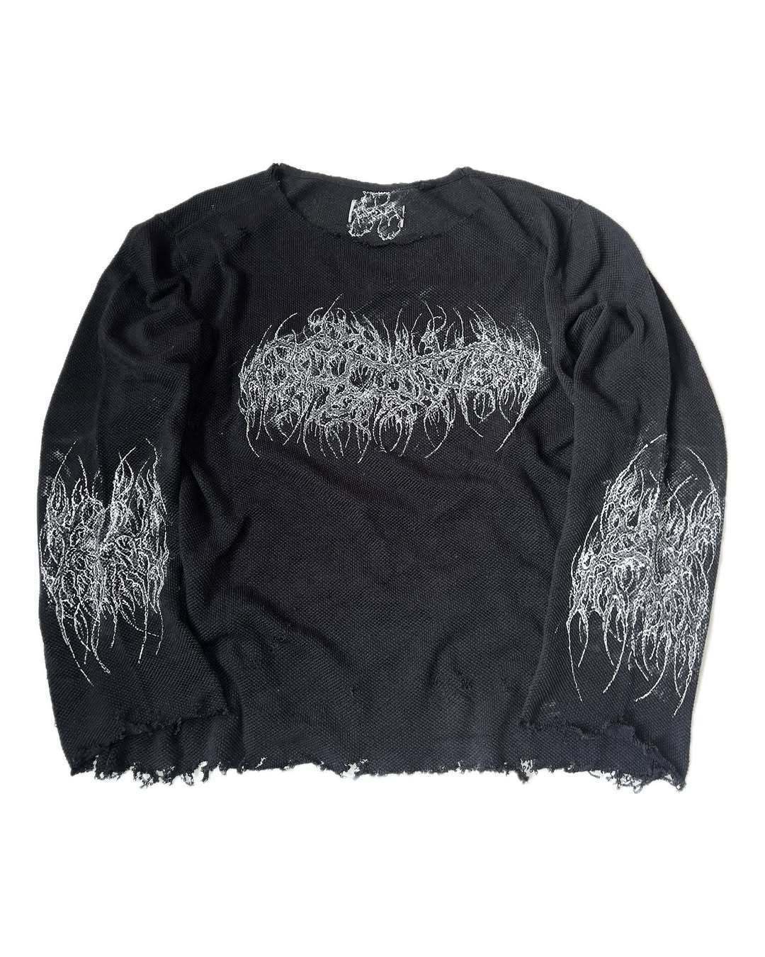 HANDPAINTED DISTRESSED SWEATER FROM THE CAVE