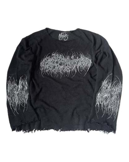 HANDPAINTED DISTRESSED SWEATER FROM THE CAVE