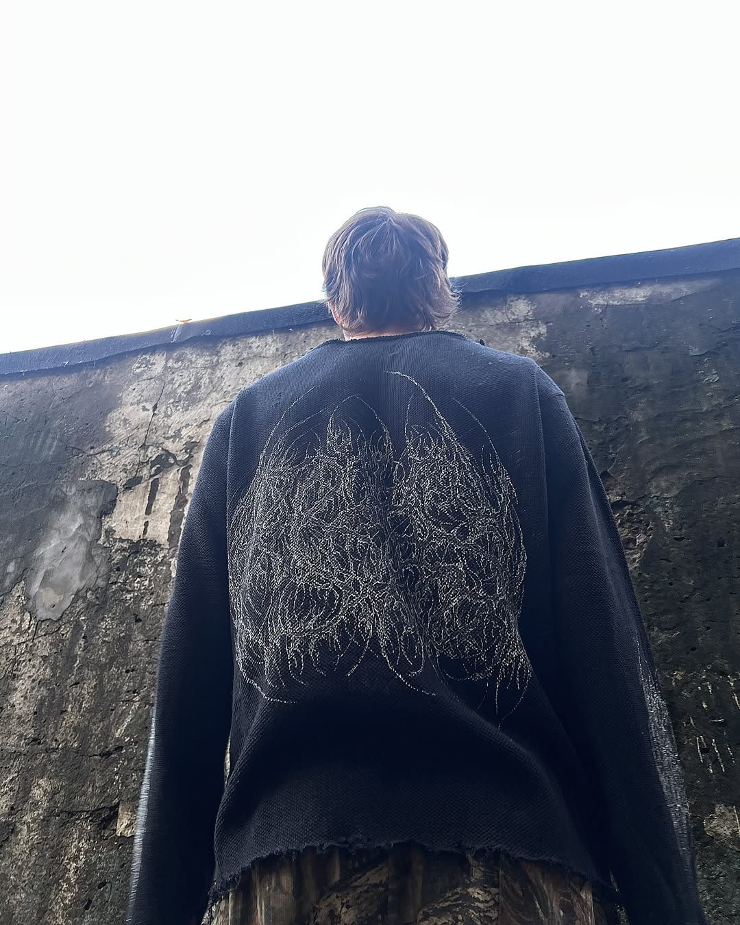 HANDPAINTED DISTRESSED SWEATER FROM THE CAVE
