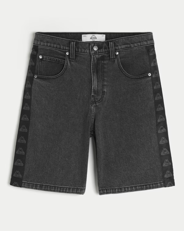 Kappa Black Baggy Jean Shorts