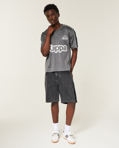 Kappa Black Baggy Jean Shorts