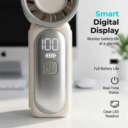 ❄️ Turbo Handheld Fan – 16900 RPM, 6 speeds, LED display